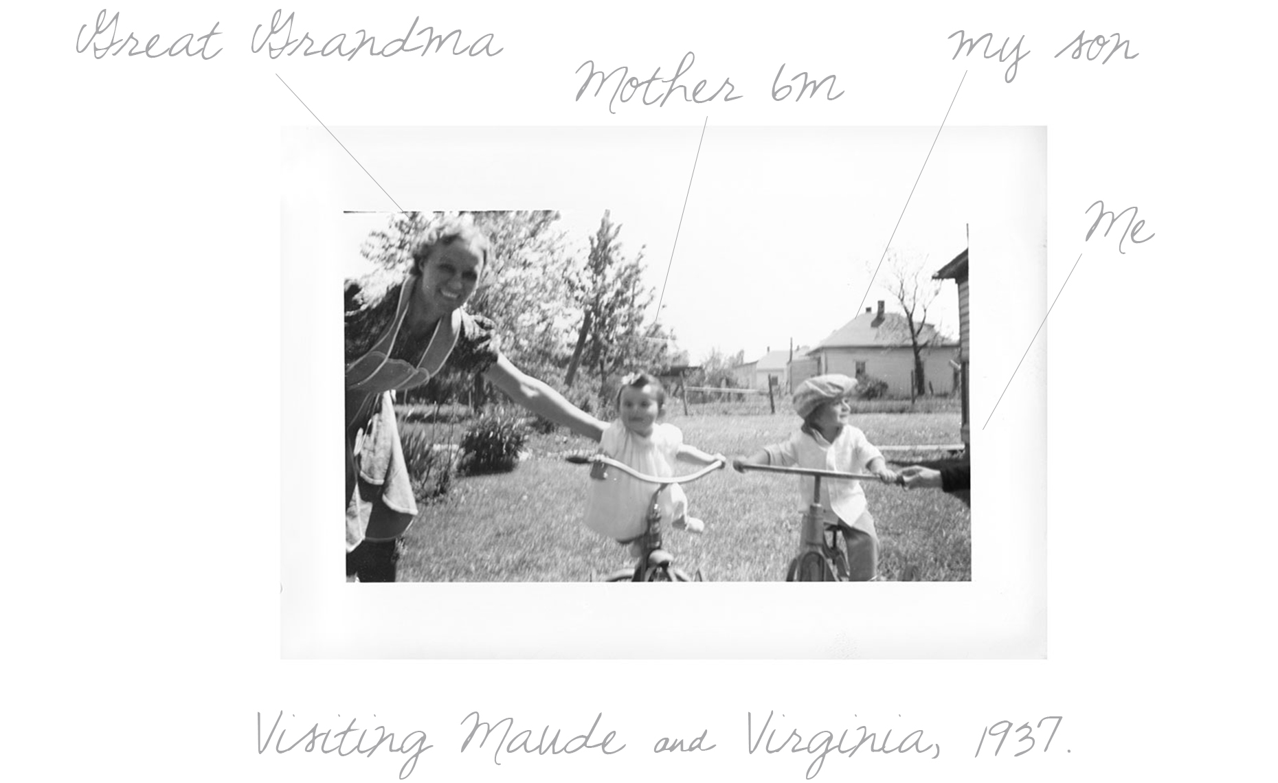 Visiting Maude and Ginger Trike, 1937
