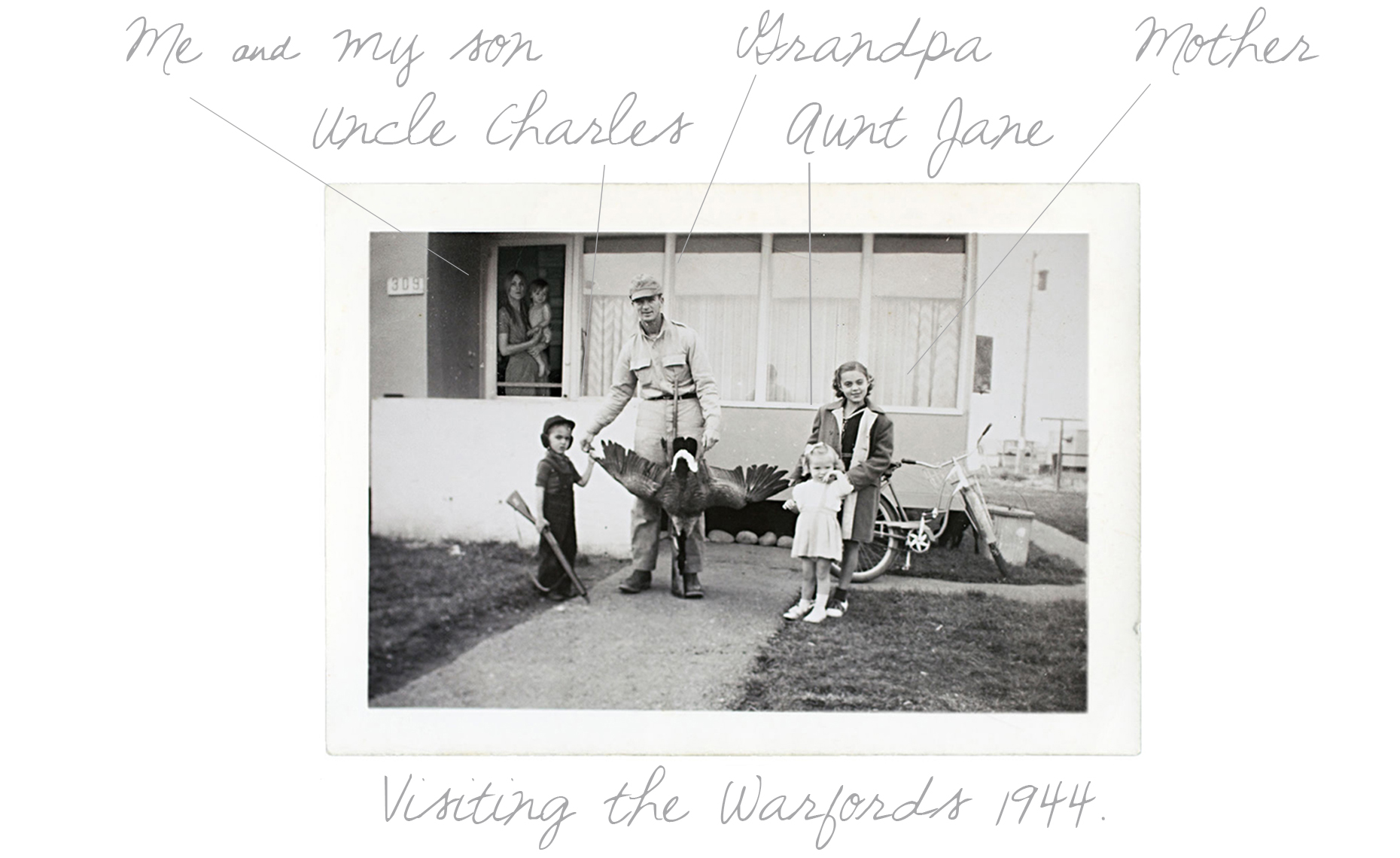 Visiting the Warfords Prefab, 1944